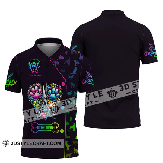 Unisex Shirt, Custom Name Groomer Shirt, Pet Shop Uniform, Grooming T-Shirt style option 4