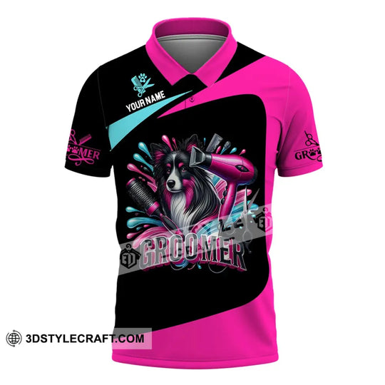 Unisex Shirt, Custom Name Groomer Shirt, Groomer T-Shirt Hoodie Long Sleeve Shirt style option 4