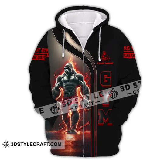 Unisex Shirt, Custom Name Gym Shirt, Work Out Long Sleeve, Fitness Shirt style option 3