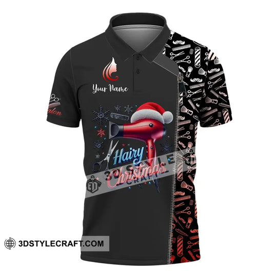 Unisex Shirt, Custom Name Hair Salon Christmas Shirt, Hairdresser Shirt, Christmas Gift style option 4