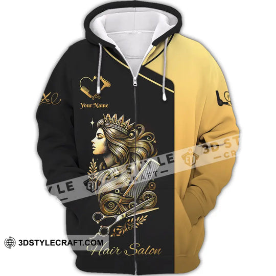 Unisex Shirt, Custom Name Hair Salon Shirt, Hair Salon Polo Long Sleeve Shirt, Hair Salon Uniform style option 3