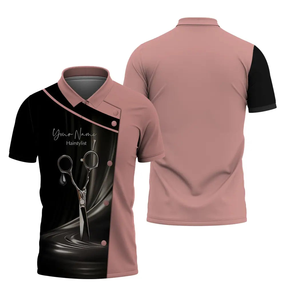 Unisex Shirt Custom Name Hairstylist Hair Stylist T-Shirt Gift For Hairdresser Polo / S
