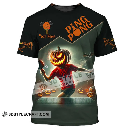 Unisex Shirt, Custom Name Halloween Ping Pong Halloween Shirt, Ping Pong Apparel, Ping Pong Polo Long Sleeve, Ping Pong Love T-Shirt style option 2