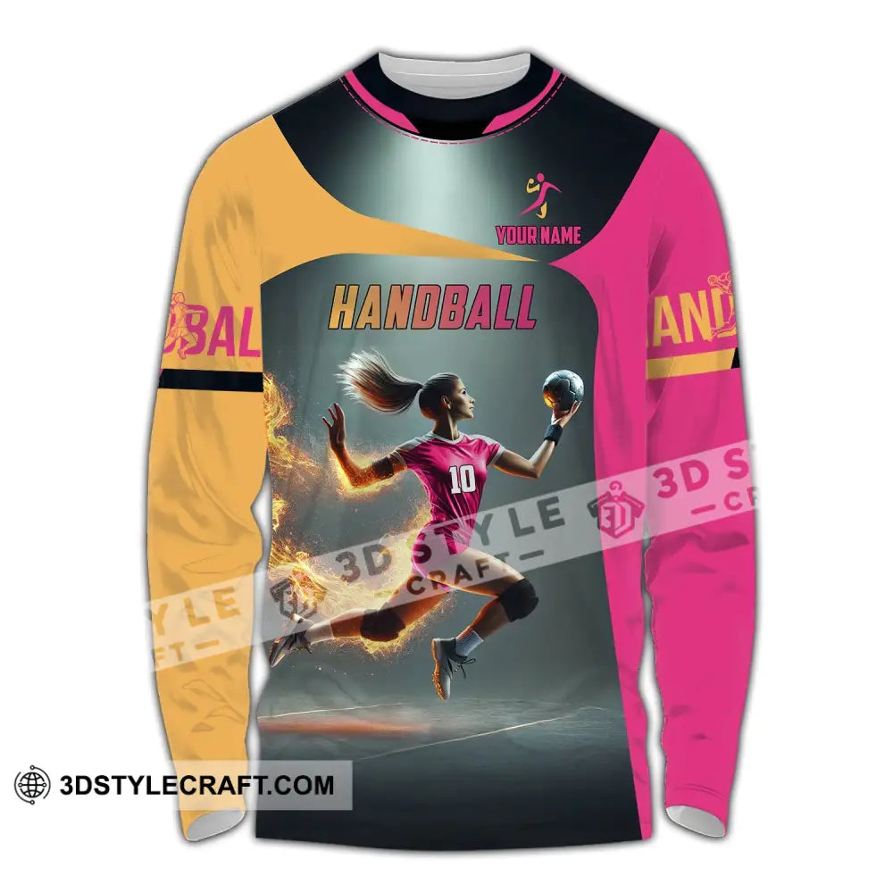 Unisex Shirt - Custom Name Handball Long Sleeve / S T-Shirt