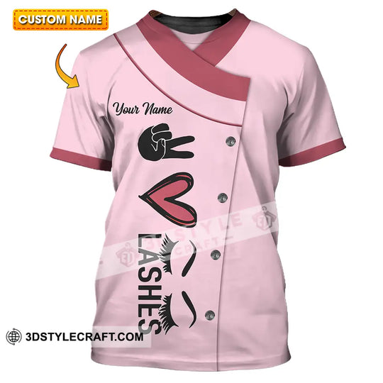 Unisex Shirt - Custom Name Heart Lashes Shirt style option 1