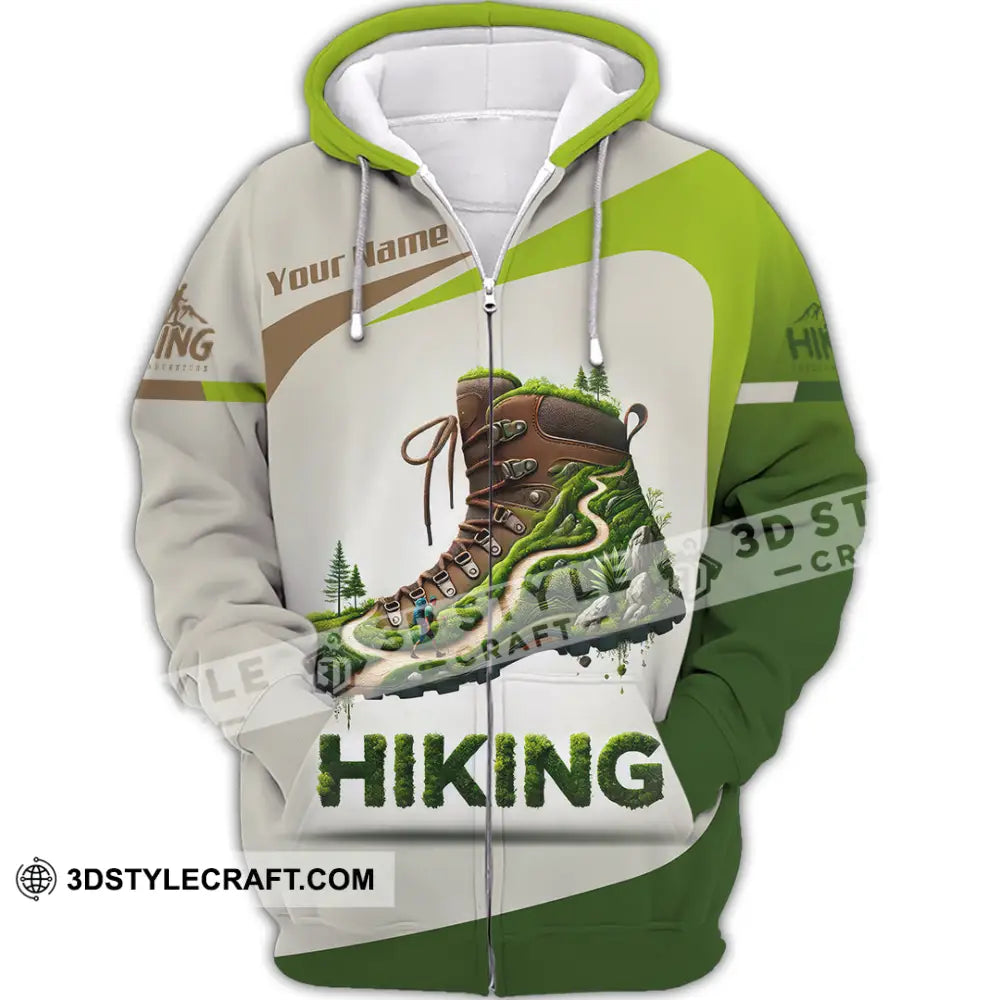 Unisex Shirt Custom Name Hiking Lover Gift Zipper Hoodie / S T-Shirt