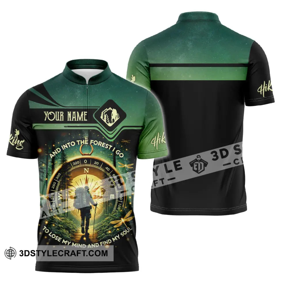 Unisex Shirt Custom Name Hiking Lover Gift Zipper Polo / S T-Shirt