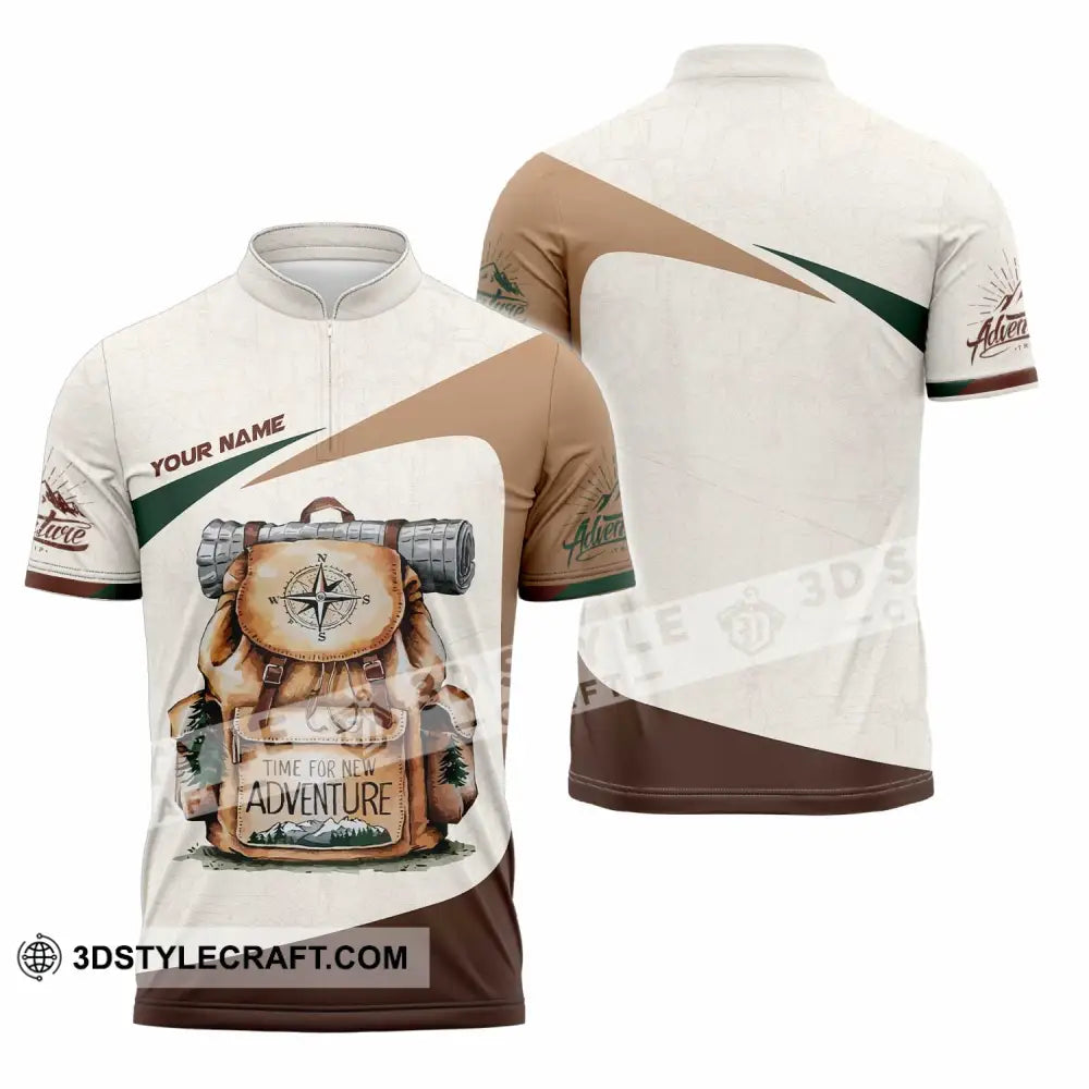 Unisex Shirt Custom Name Hiking Polo Long Sleeve Zipper / S T-Shirt