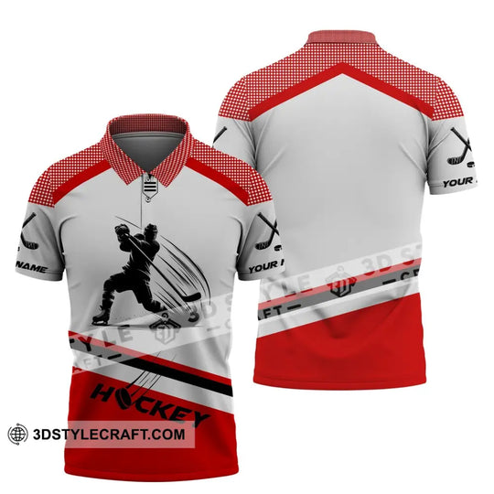 Unisex Shirt, Custom Name Hockey T-Shirt, Hockey Polo, Gift for Hockey Player style option 4
