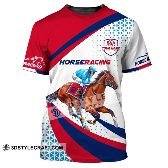 Unisex Shirt, Custom Name Horse Racing Shirt, T-Shirt for Horse Racing Club, Gift for Horse Racing Lovers style option 2