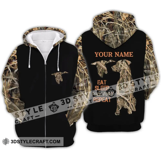 Unisex Shirt - Custom Name Shirt - Hunting Shirt, Hunting Name - Duck Hunting Waterfowl Camo, Bird Dog Duck Hunter style option 4
