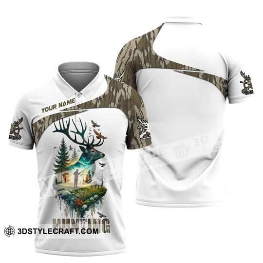 Unisex Shirt, Custom Name Hunting Shirt, Hunting Polo Long Sleeve Shirt, Gift for Animal Hunters style option 3