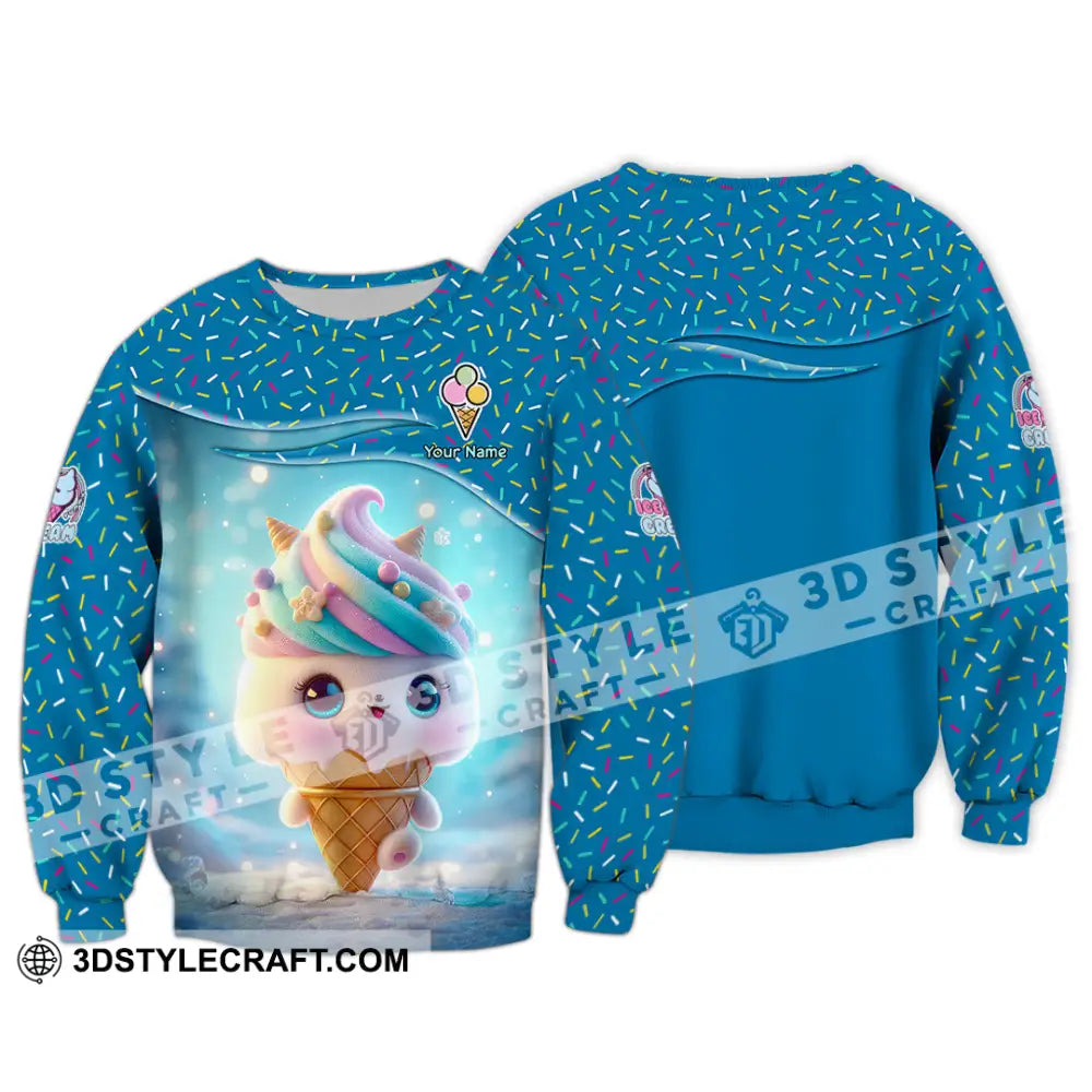 Unisex Shirt Custom Name Ice Cream Lover Gift Long Sleeve / S T-Shirt