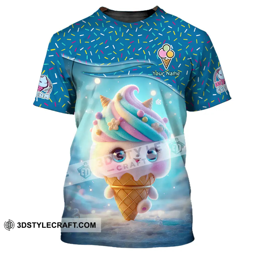 Unisex Shirt Custom Name Ice Cream Lover Gift T-Shirt / S T-Shirt