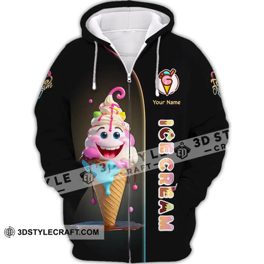 Unisex Shirt, Custom Name Ice Cream Shirt, Ice Cream Lover Gift style option 3