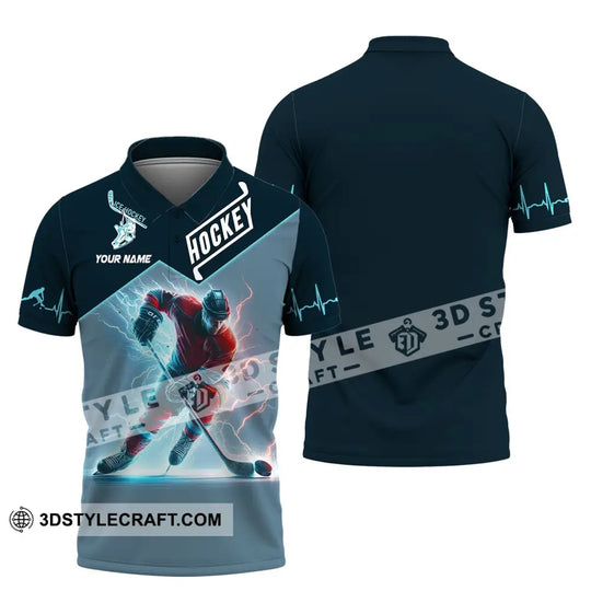 Unisex Shirt, Custom Name Ice Hockey Shirt, Ice Hockey Love T-Shirt style option 4