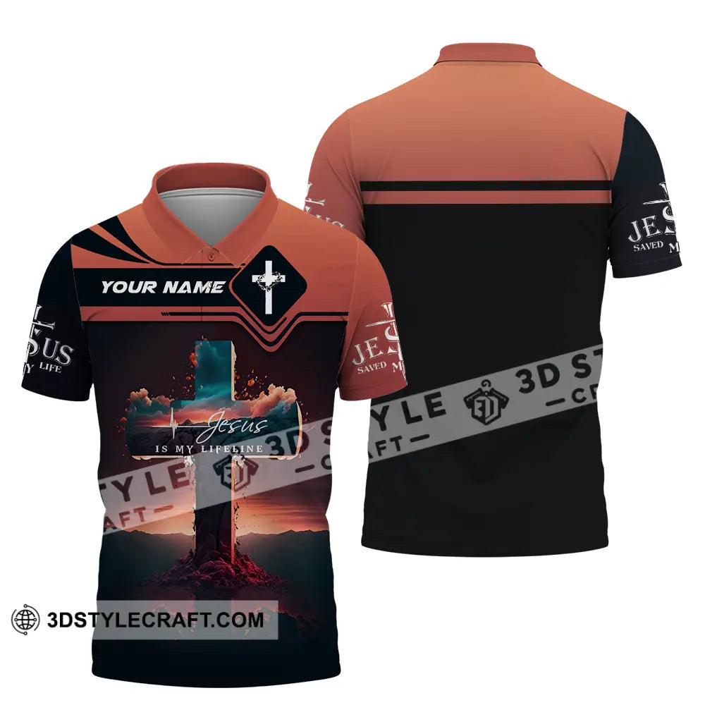 Unisex Shirt - Custom Name Jesus Is My Lifeline Polo / S T-Shirt