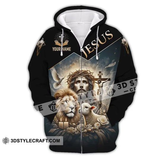 Unisex Shirt, Custom Name Jesus Shirt, Jesus Love Long Sleeve Hoodie Polo Shirt, Gift for Christian style option 3