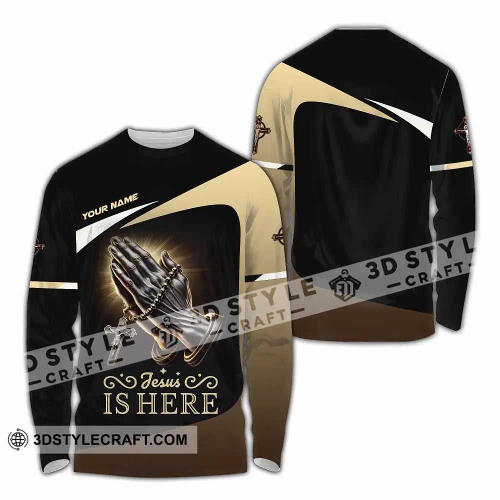 Unisex Shirt Custom Name Jesus Love T-Shirt Long Sleeve / S T-Shirt