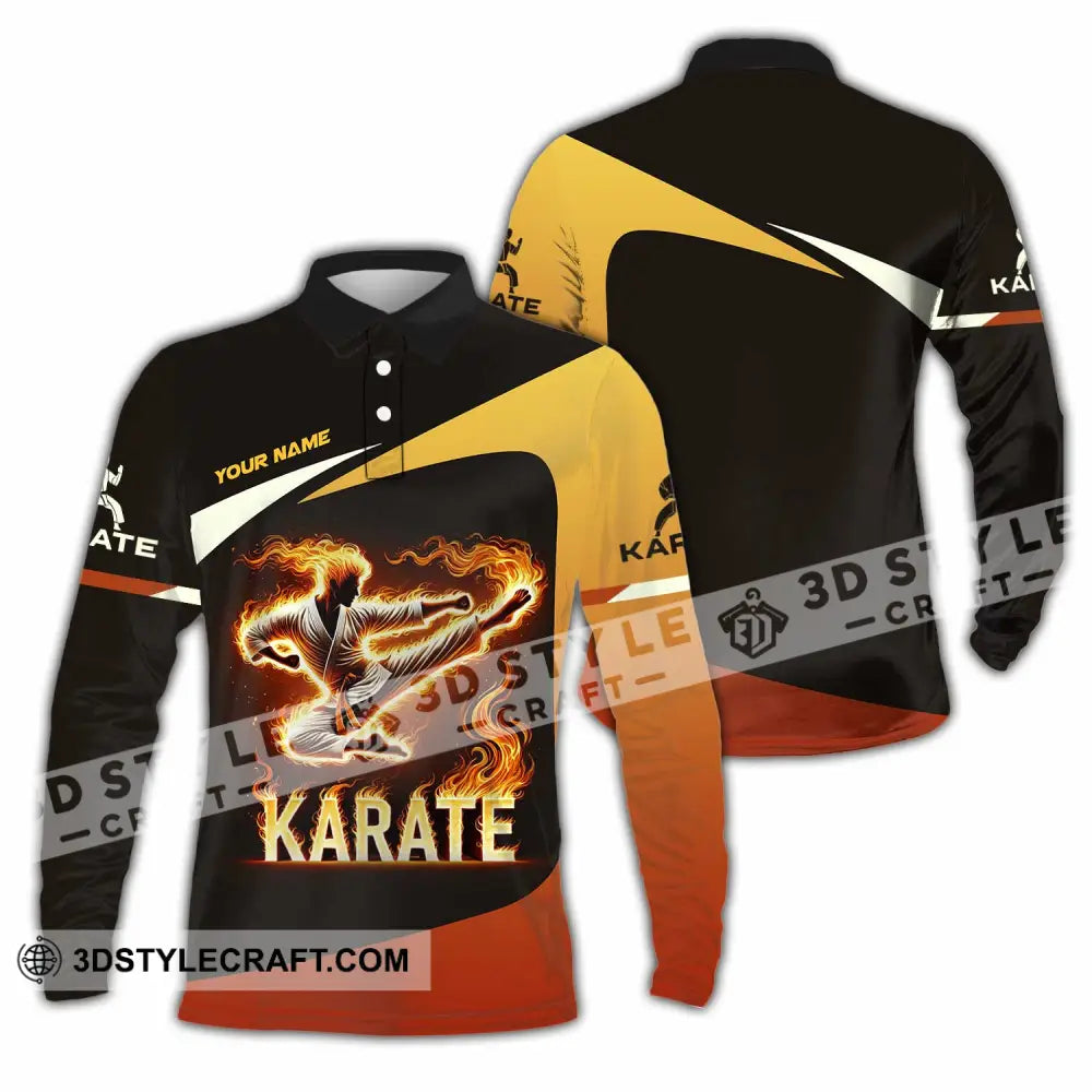 Unisex Shirt Custom Name Karate Polo Long Sleeve / S T-Shirt