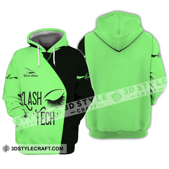 Unisex Shirt - Custom Name Lash Teach Light Green And Black Shirt style option 3