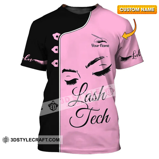 Unisex Shirt - Custom Name Lash Teach Pink And Black Shirt style option 1