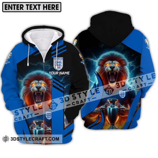 Unisex Shirt - Custom Name, Lion And Cup England Euro 2024 Team style option 2