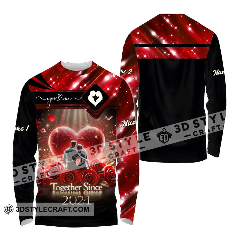 Unisex Shirt Custom Name Lover Couple Polo Long Sleeve Gift / S T-Shirt