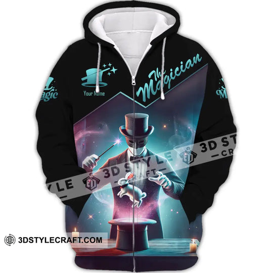 Unisex Shirt, Custom Name Magician Shirt, Magician Long Sleeve Polo Shirt style option 3