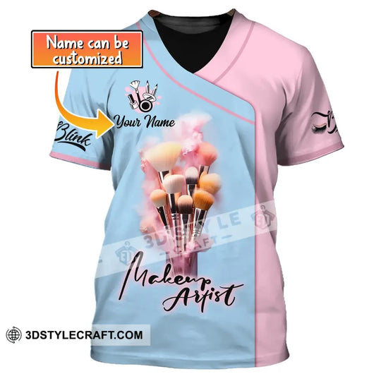 Unisex Shirt, Custom Name Makeup Artist Shirt, Makeup Artist T-Shirt, Makeup Artist Workwear style option 1