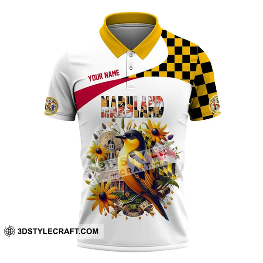 Unisex Shirt, Custom Name Maryland Shirt, Maryland Polo Long Sleeve, Maryland Gift style option 4