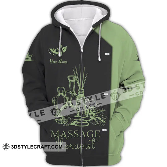 Unisex Shirt - Custom Name Massage Therapist Shirt Green Tea style option 2