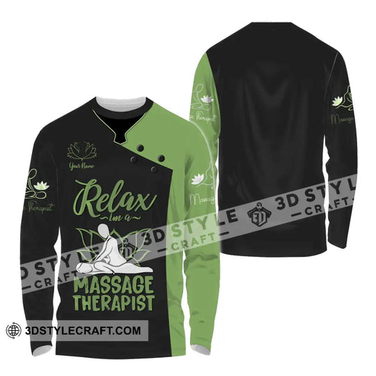 Unisex Shirt - Custom Name Massage Therapist Shirt Green Massage Tools style option 4