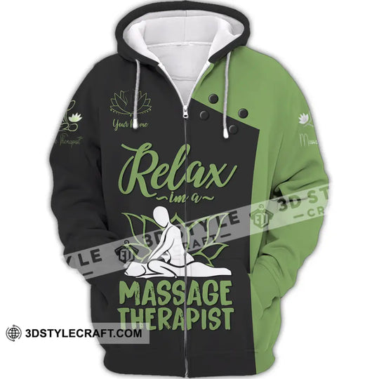 Unisex Shirt - Custom Name Massage Therapist Shirt Green Massage Tools style option 2