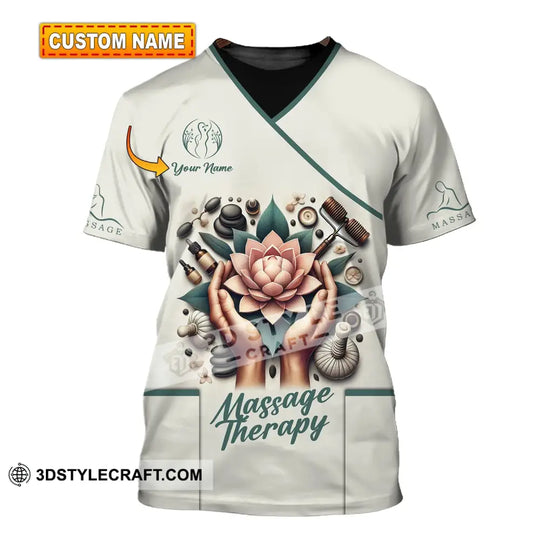 Unisex Shirt - Custom Name Shirt Massage Therapist Lotus style option 1