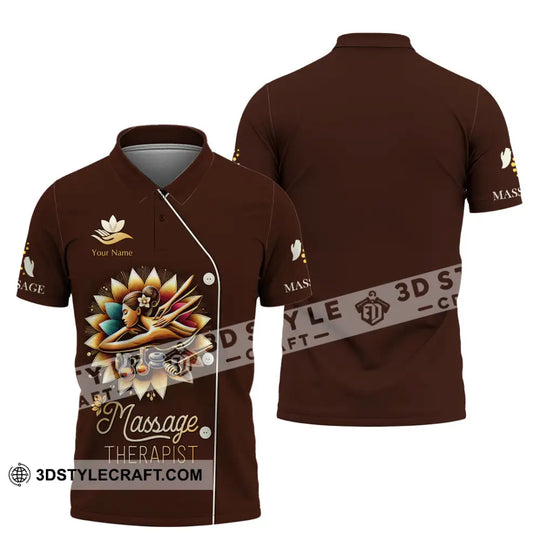 Unisex Shirt, Custom Name Massage Therapist Shirt, Massage Therapist Polo Long Sleeve Shirt style option 4