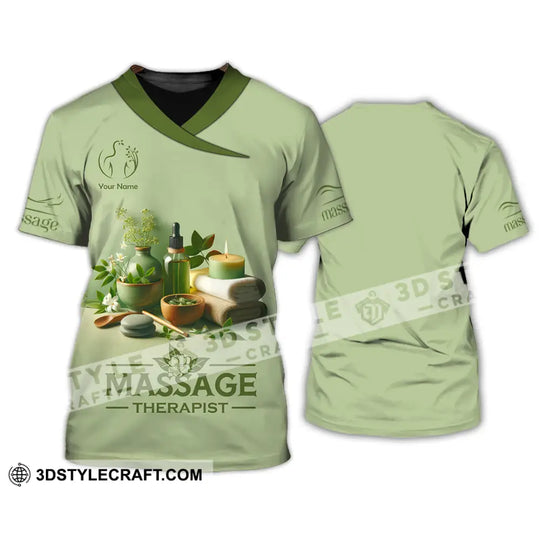 Unisex Shirt, Custom Name Massage Therapist Shirt, Massage Therapist Polo Long Sleeve Shirt style option 2