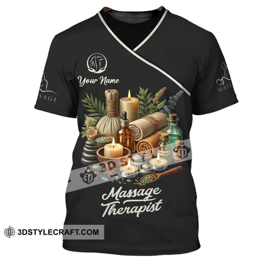 Unisex Shirt, Custom Name Massage Therapist Shirt, T-Shirt for Massage Therapists, Massage Therapists Uniform style option 2