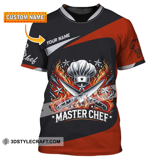 Unisex Shirt, Custom Name Master Chef Shirt, Chef Apparel, Chef Polo Long Sleeve, Cooking Love T-Shirt style option 1
