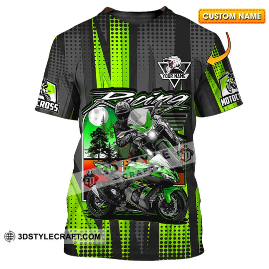 Unisex Shirt - Custom Name Motocross Shirt Racing Check style option 1