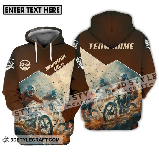 Unisex Shirt - Custom Name Mountain Bike Shirt, Brown Biker style option 3
