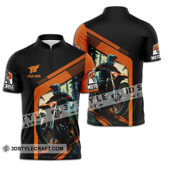 Unisex Shirt - Custom Name Mountain Bike Shirt For Player, Black Orange style option 2