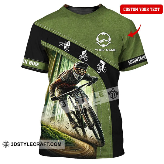 Unisex Shirt - Custom Name Mountain Bike Shirt, Forest Mountain Bike Player style option 1