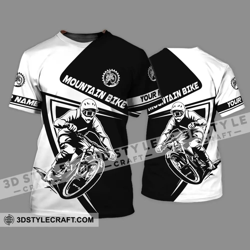 Unisex Shirt - Custom Name Mountain Bike Player Sport Motobike T-Shirt / S T-Shirt