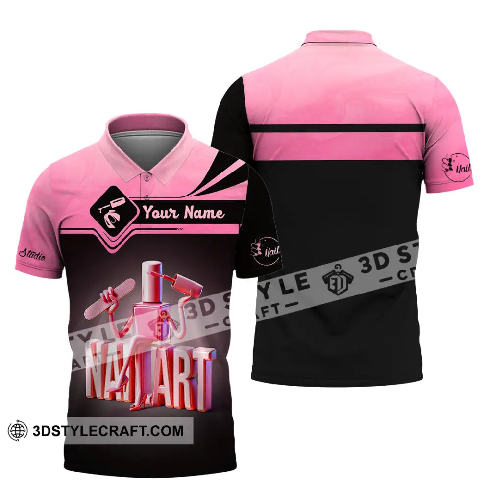 Unisex Shirt Custom Name Nail Art Long Sleeve Polo / S T-Shirt