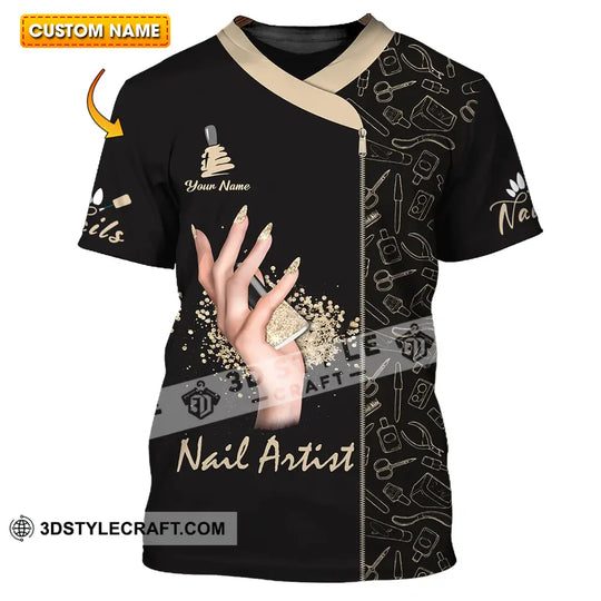 Unisex Shirt - Custom Name Shirt Nail Artist style option 1