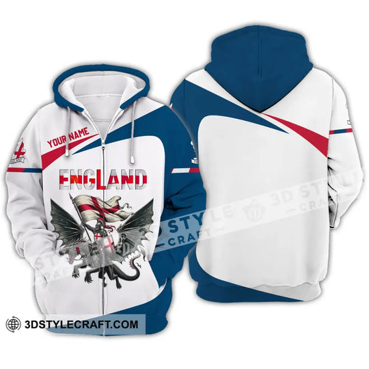 Unisex Shirt - Custom Name Shirt, National Team Euro 2024 England Fly Dragon style option 3