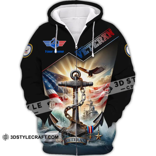Unisex Shirt, Custom Name Navy Veteran Shirt, Navy Veteran Hoodie Shirt Polo Long Sleeve, US Navy Veteran Memorial Shirt style option 3