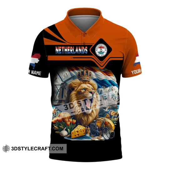 Unisex Shirt, Custom Name Netherlands Shirt, Netherlands Polo Long Sleeve, Netherlands Gift style option 4