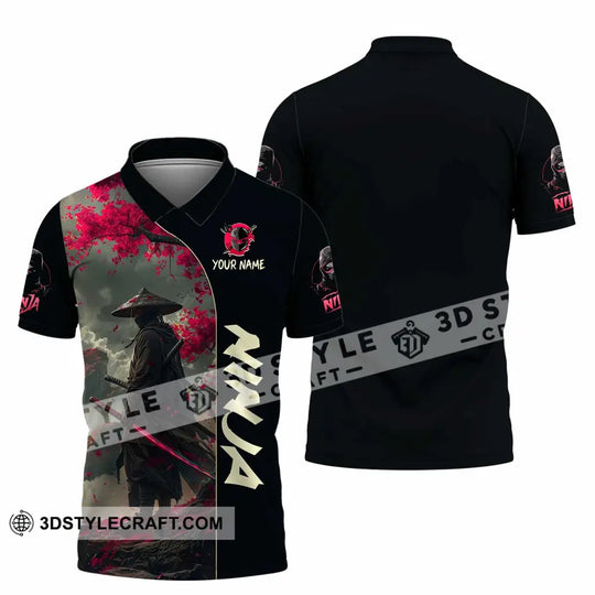 Unisex Shirt, Custom Name Ninja Shirt, Ninja Love Polo Long Sleeve Shirt style option 4